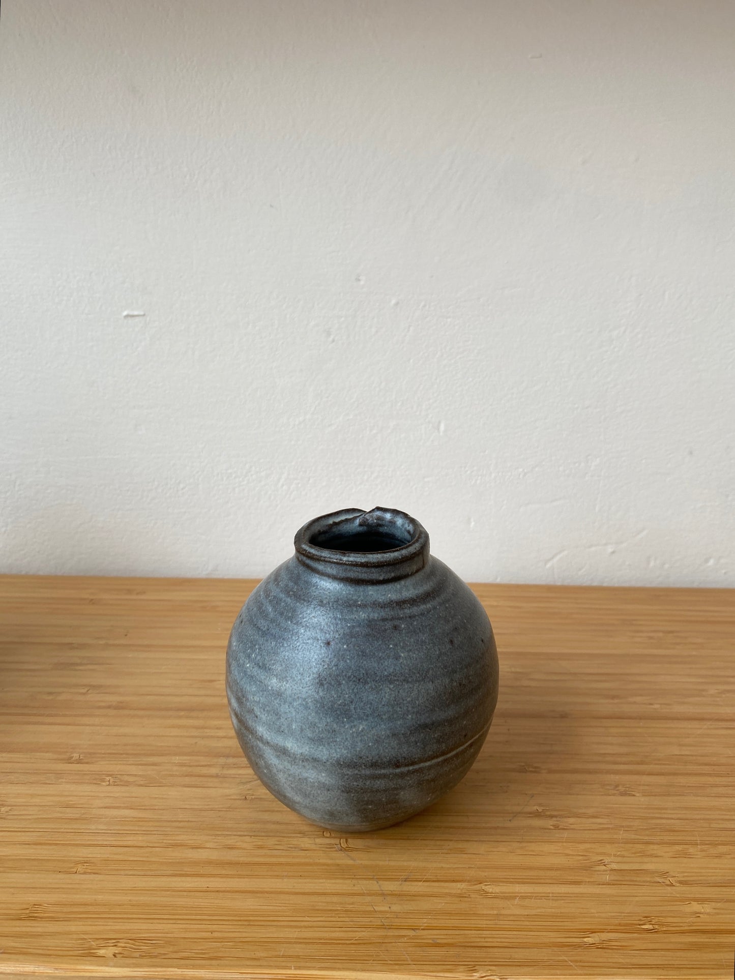 Blue & Flecked Round Vase