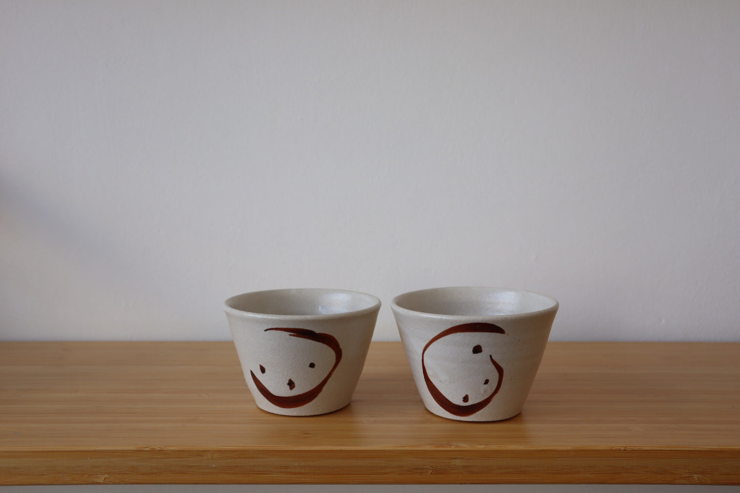 Rust And White Coffee Cups