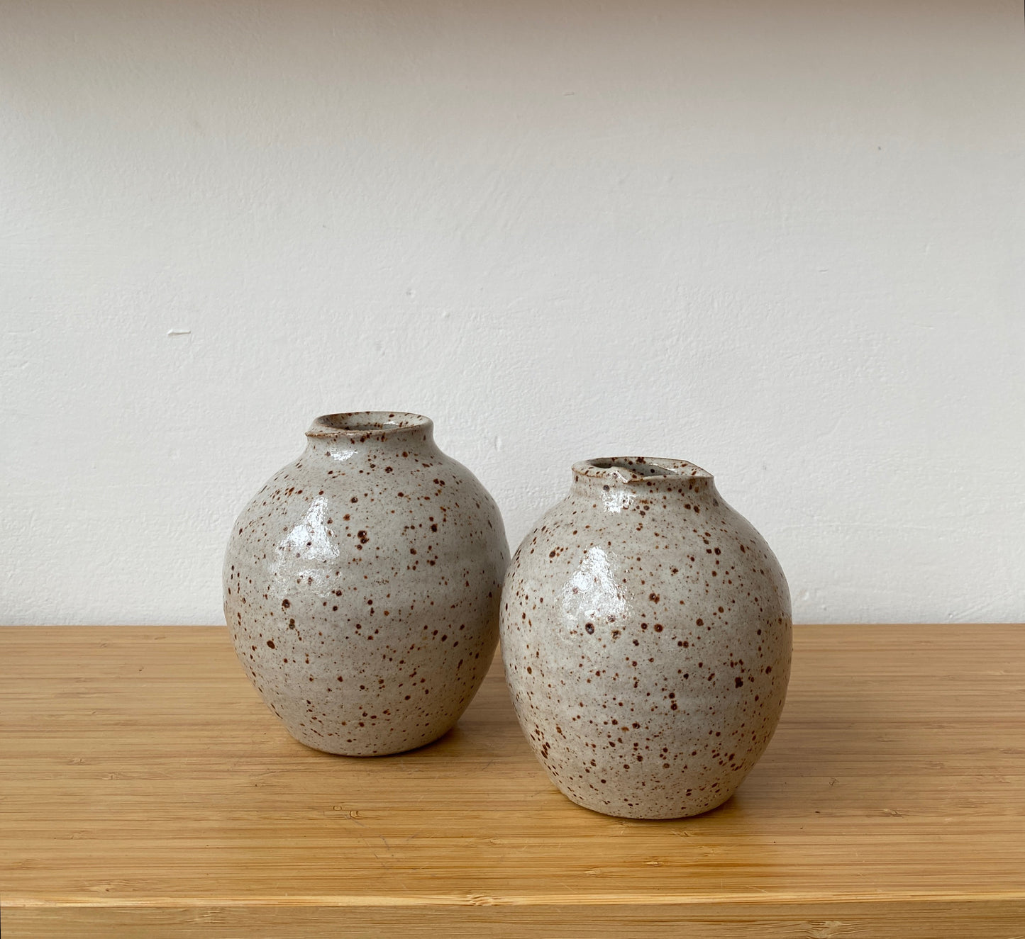 Blue & Flecked Round Vase