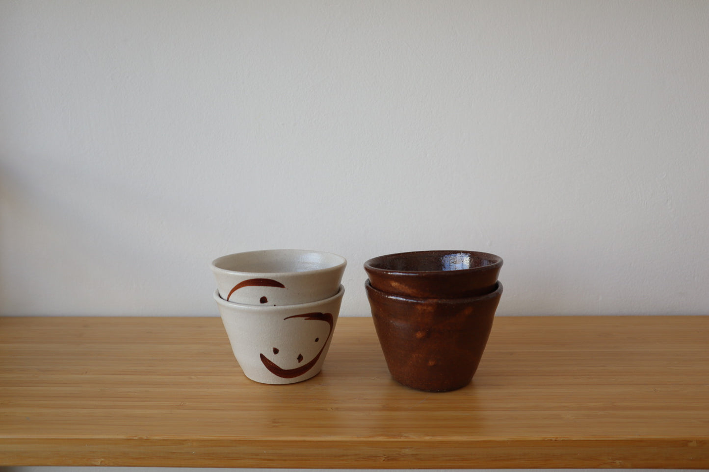 Rust And White Coffee Cups