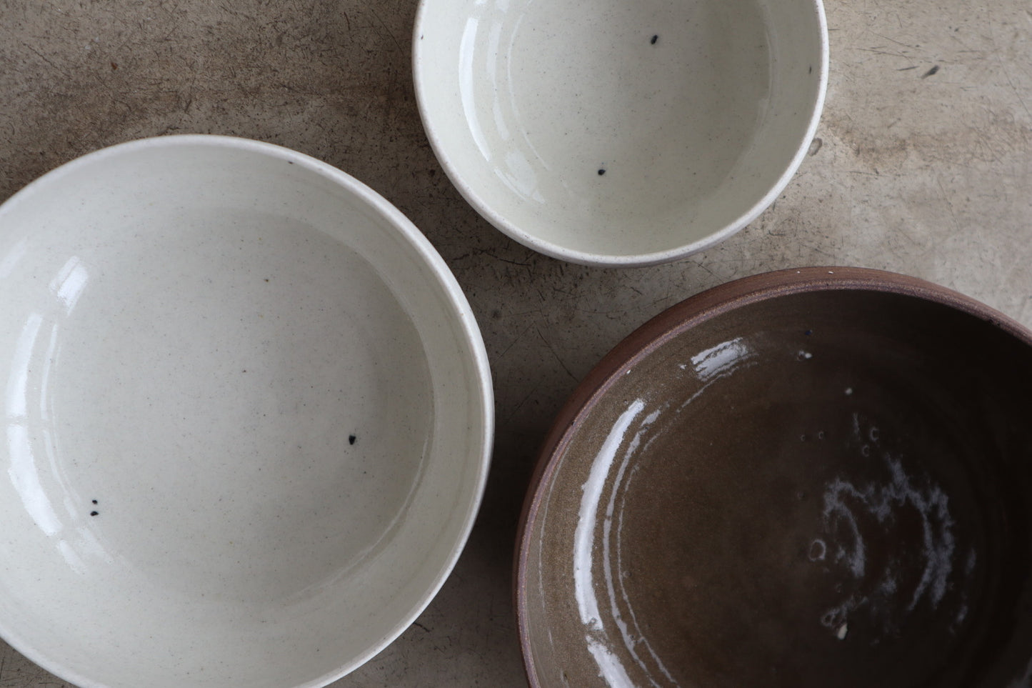 White & Red Serving Bowls
