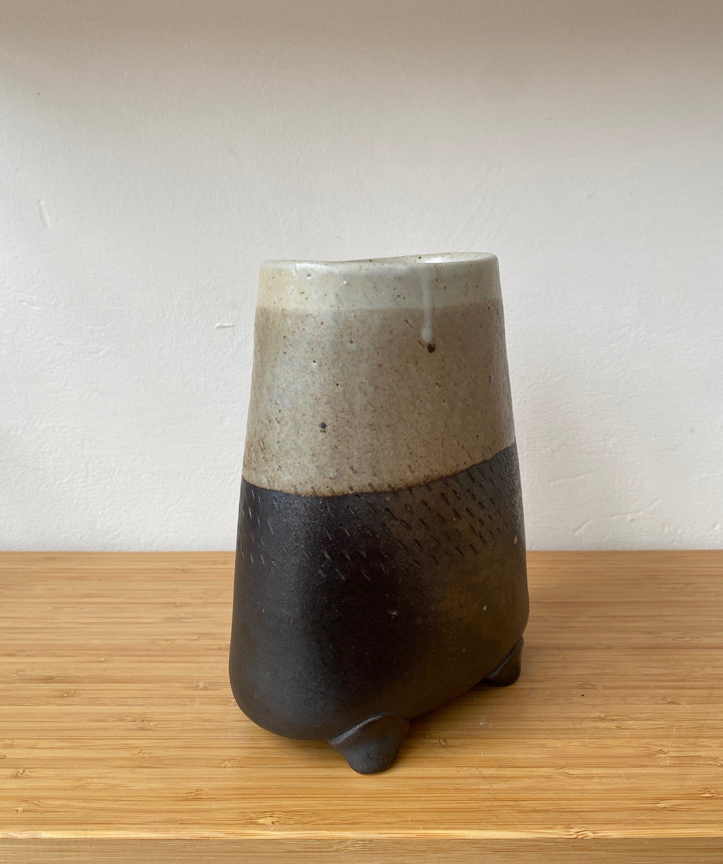 Wood Fired Footed Vase