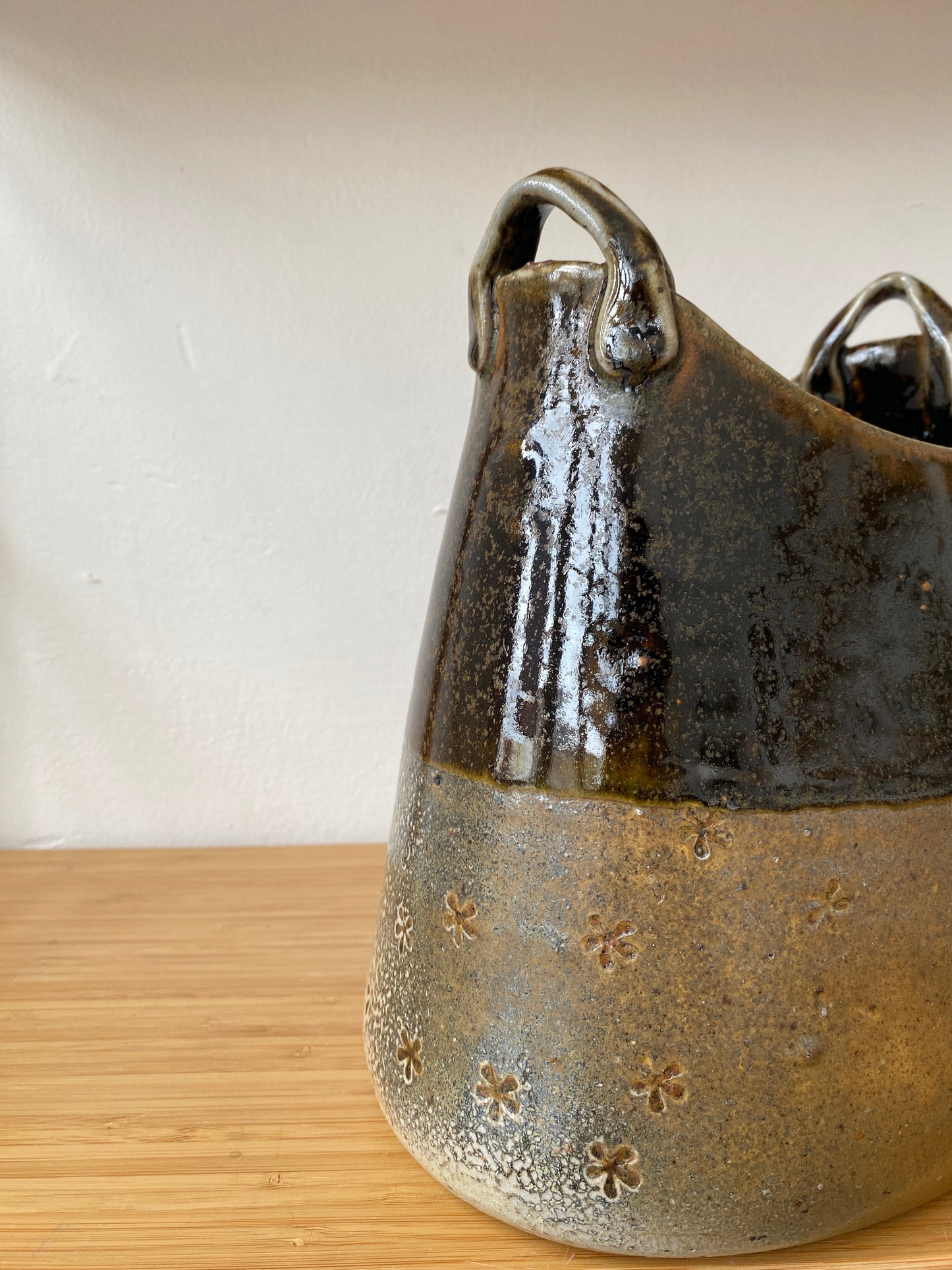 Wood Fired Basket Vase