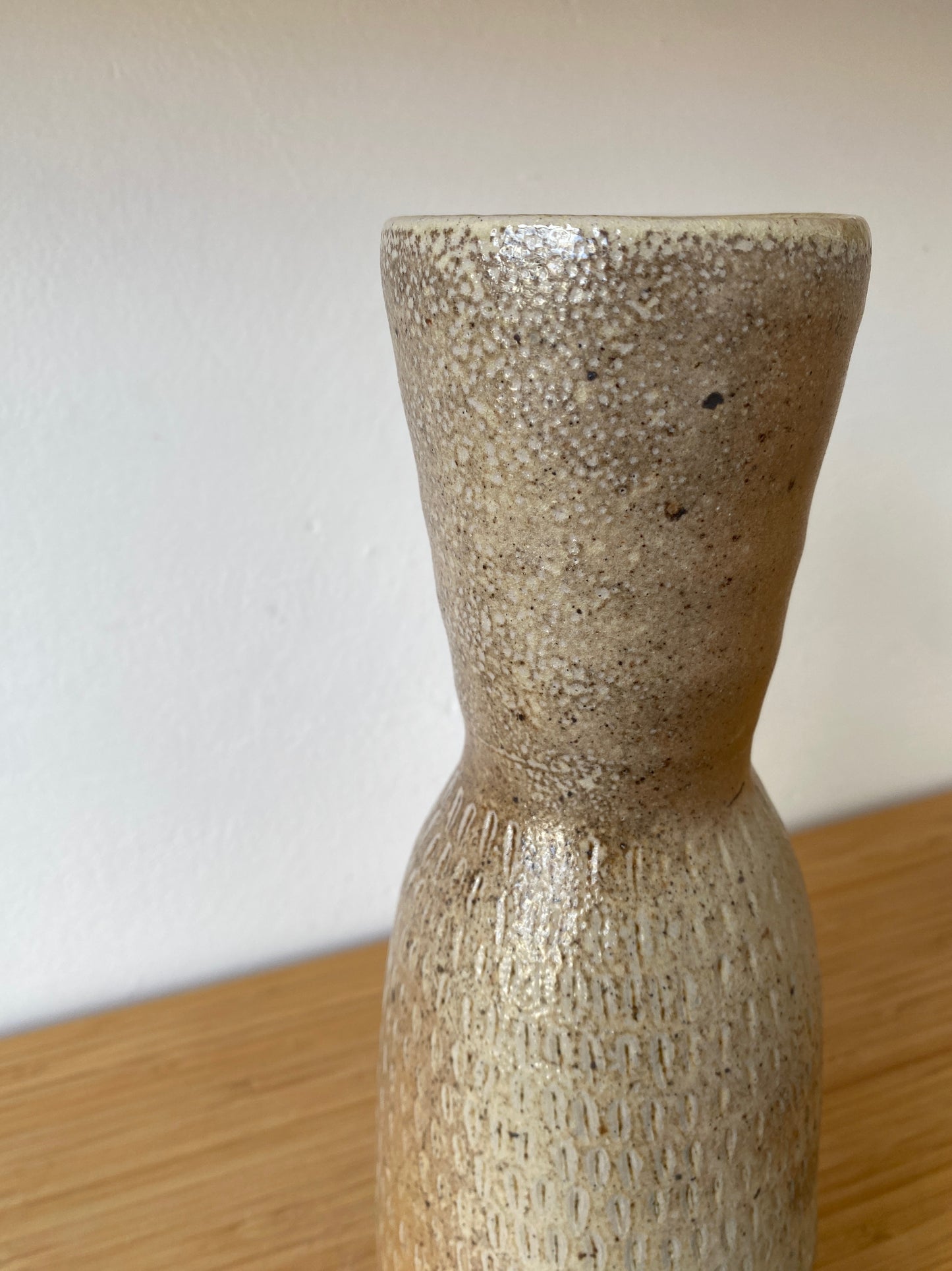 Wood Fired Scratch Decorated Vase