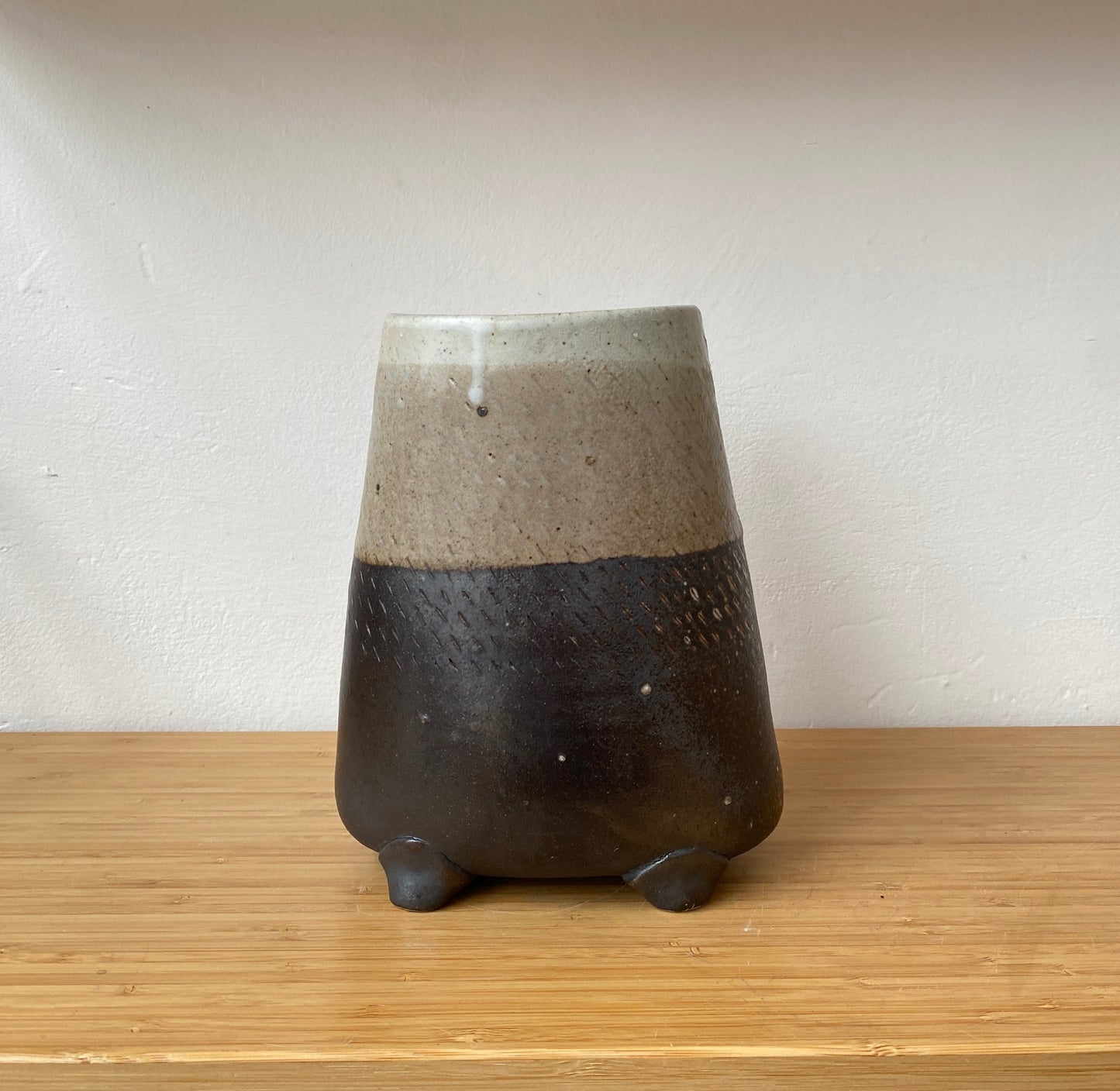 Wood Fired Footed Vase
