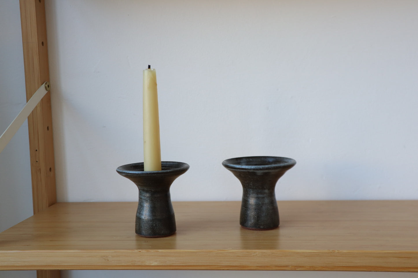 Black/Blue & White Candlestick Holder
