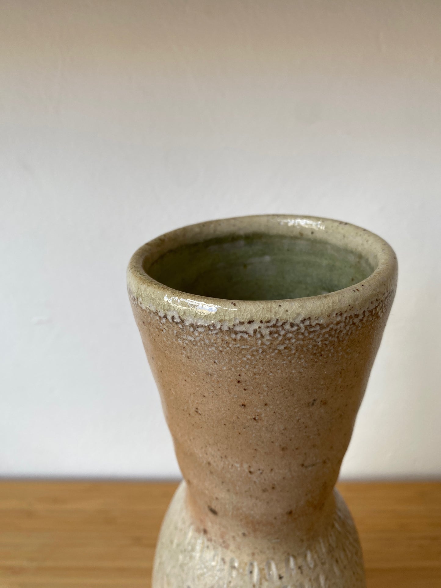 Wood Fired Scratch Decorated Vase