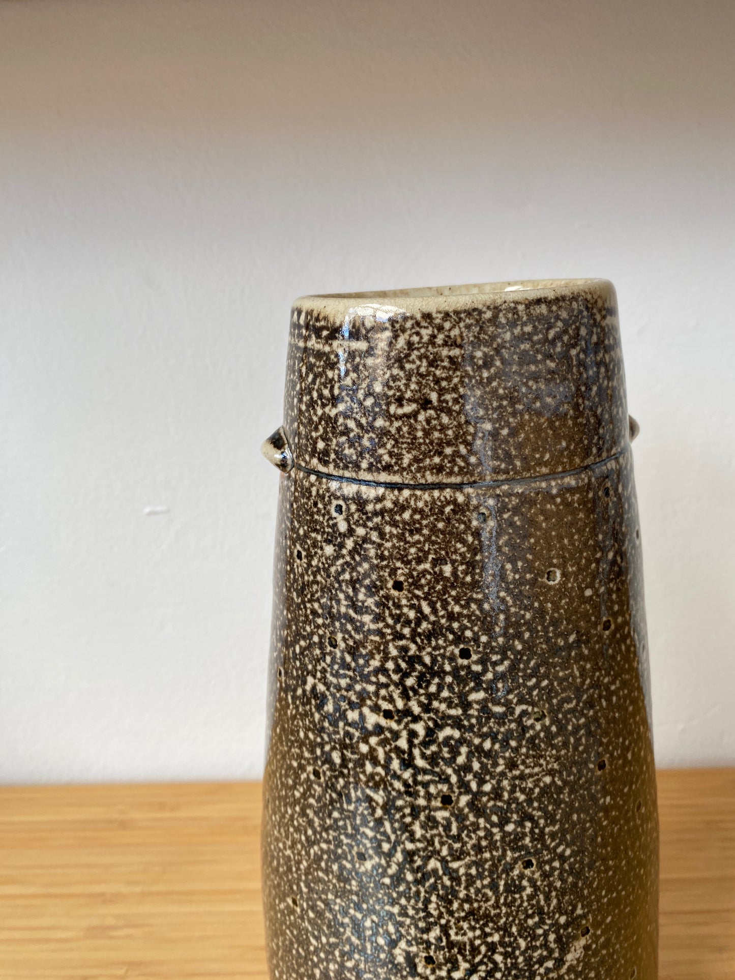 Wood Fired Vase with Tiny Lugs