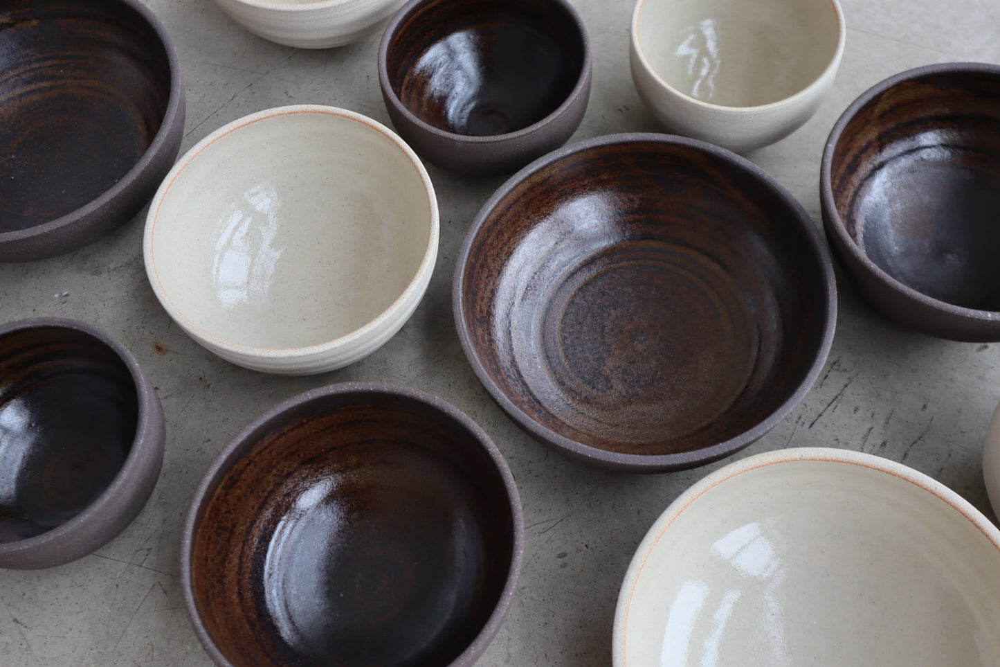 Dark Stoneware Bowls