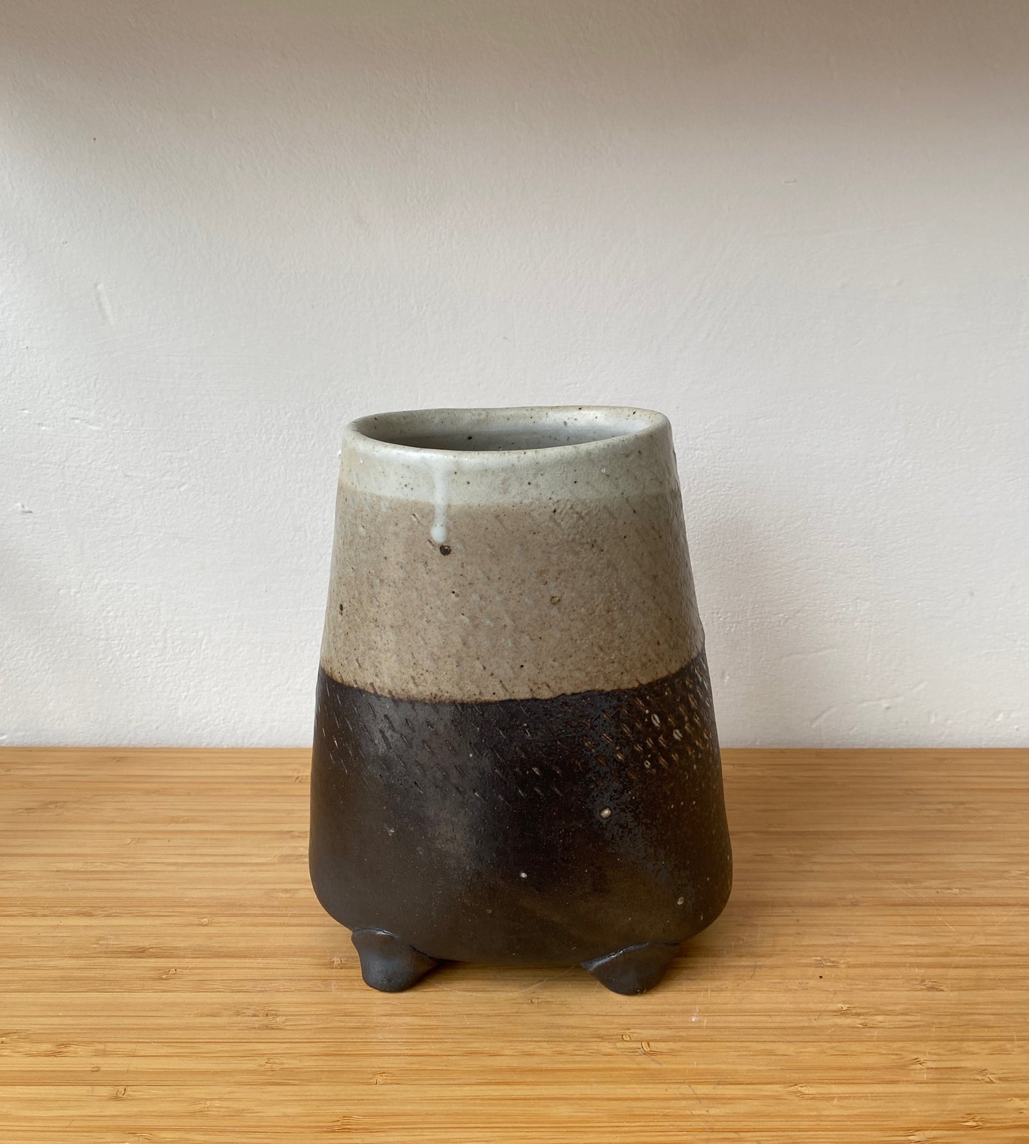 Wood Fired Footed Vase