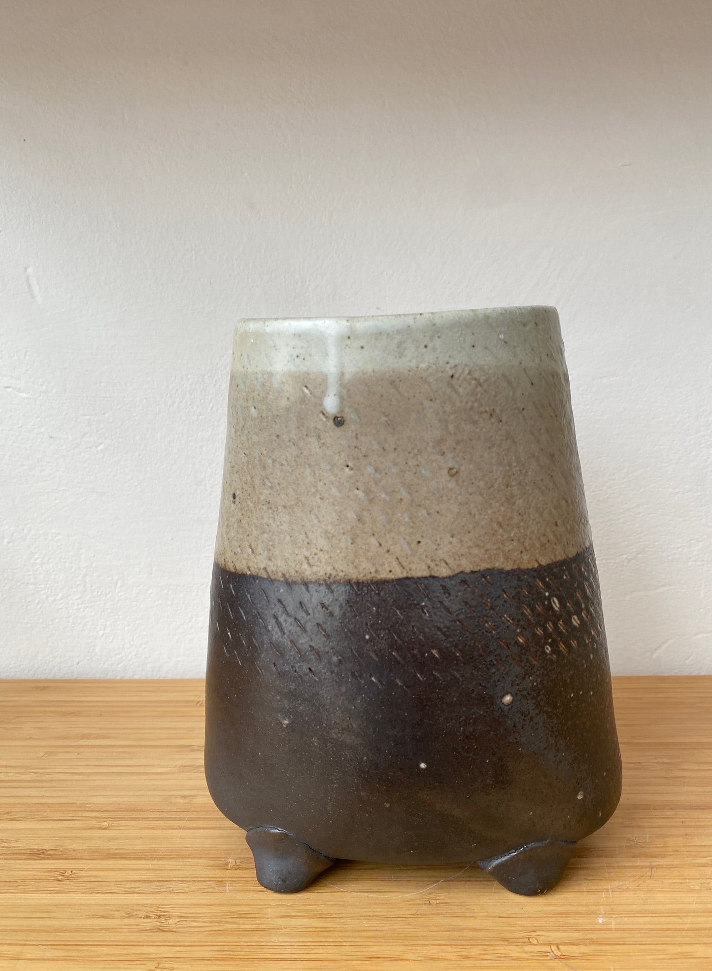 Wood Fired Footed Vase