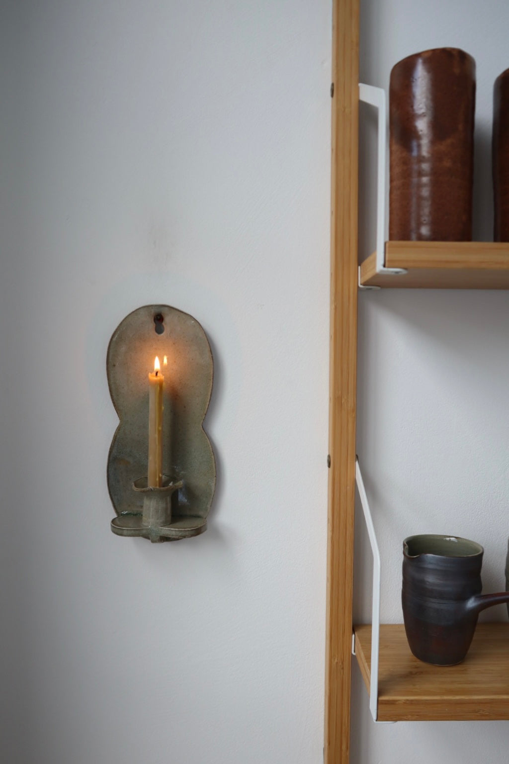 Celadon Candle Sconce