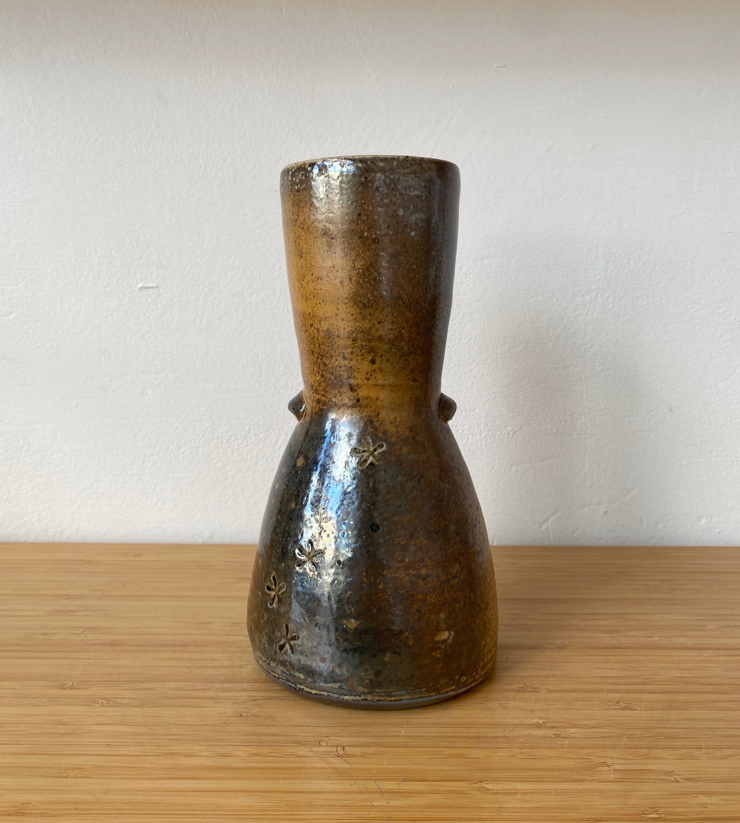 Wood Fired Soda Vase with Lugs
