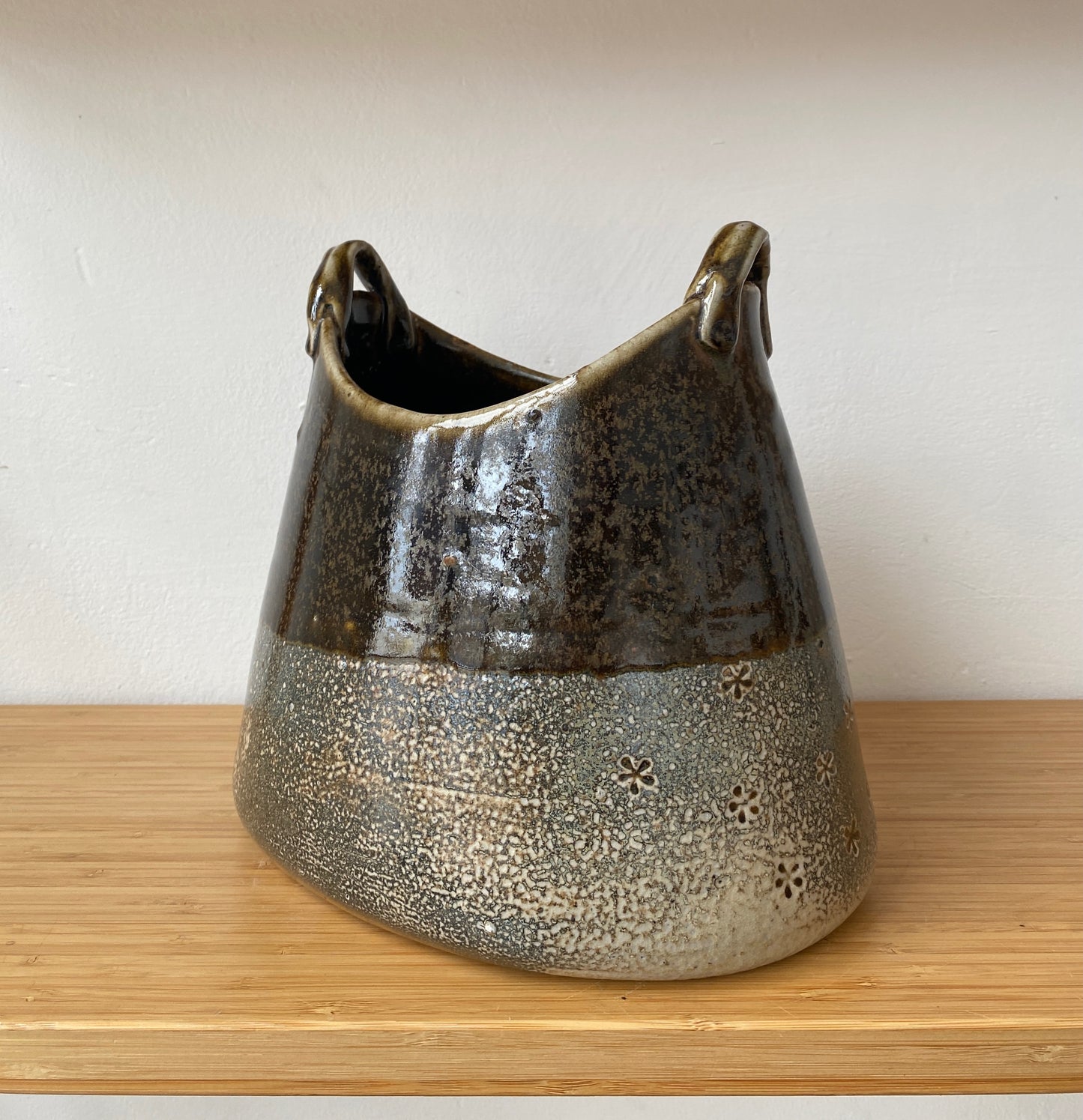 Wood Fired Basket Vase