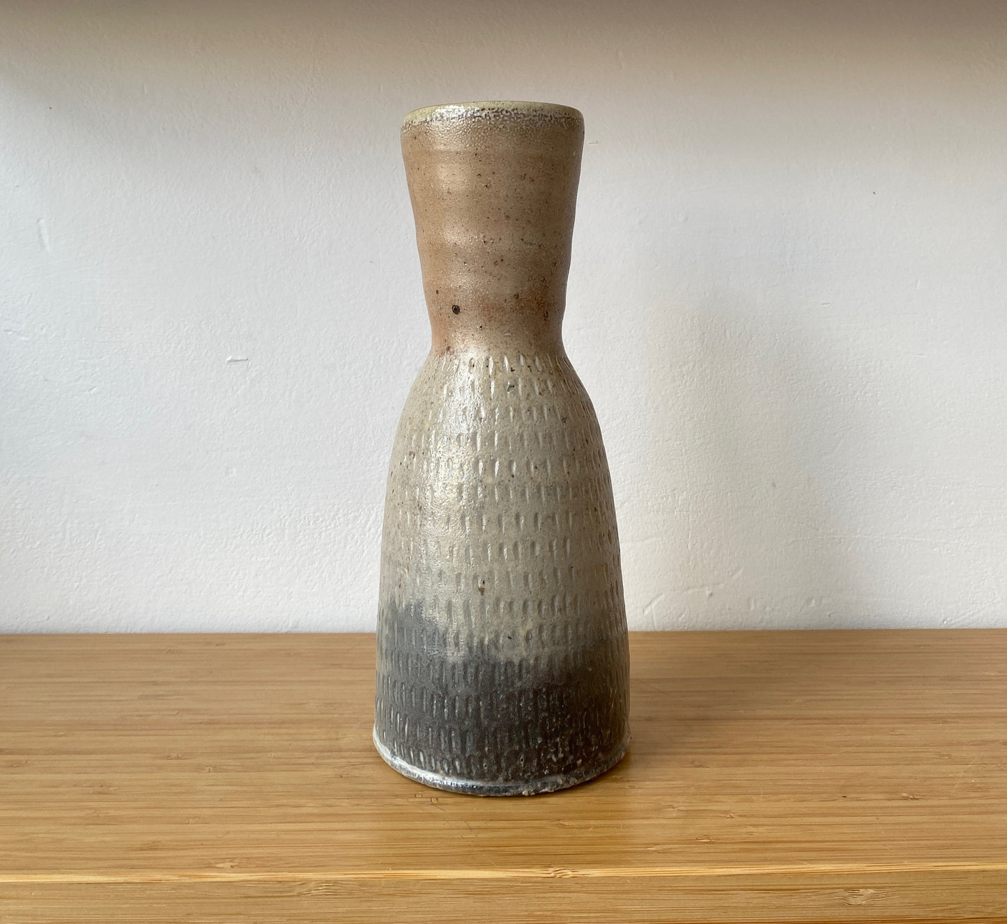 Wood Fired Scratch Decorated Vase